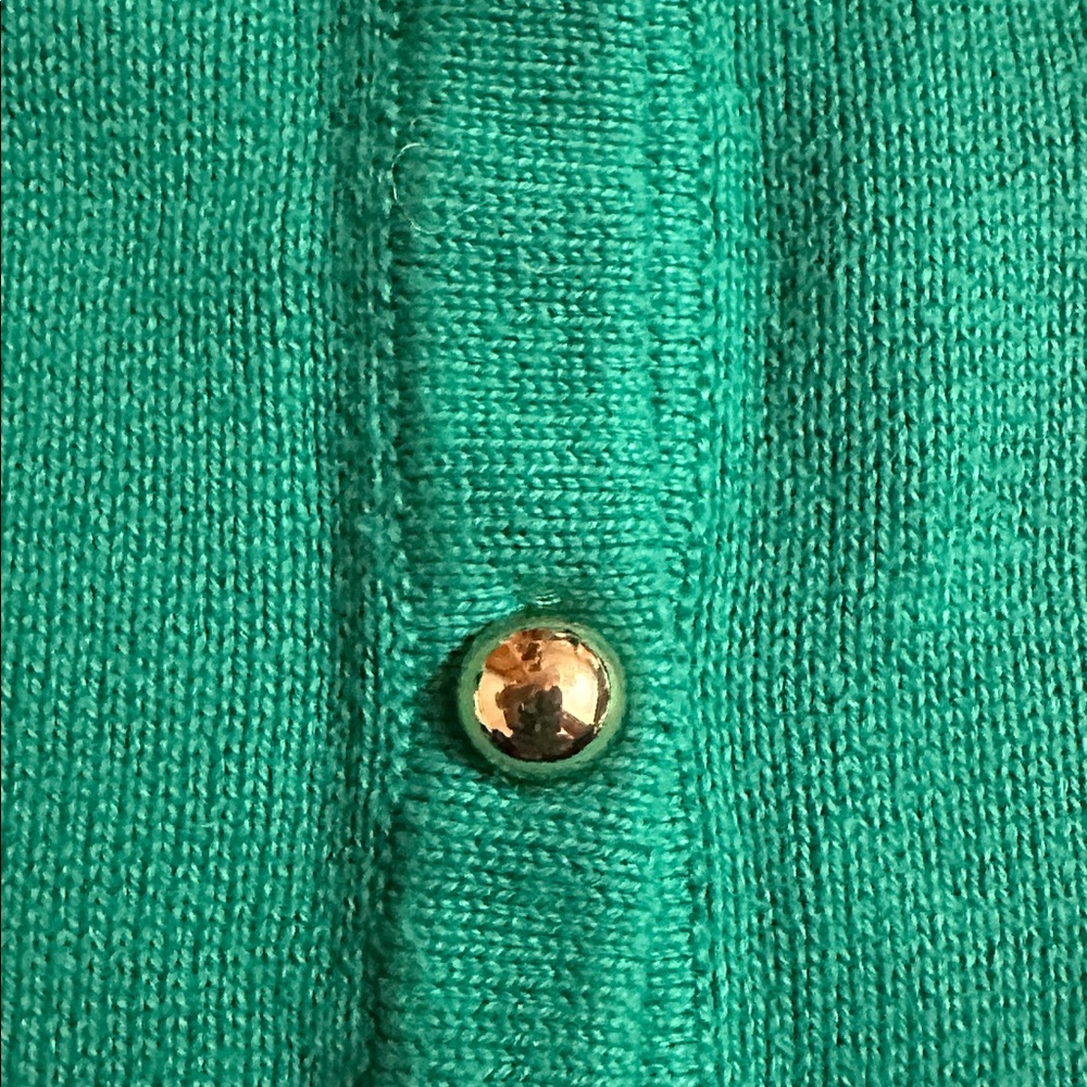 Janie and Jack Green and White Ruffle Trim Cardigan - Picture 3 of 3